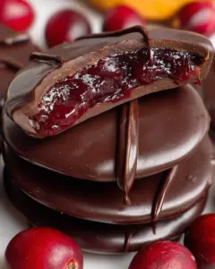 Dark Chocolate Covered Cranberry Sauce Bites