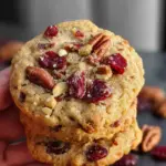 Eggless Praline Pecan Cranberry Cookies