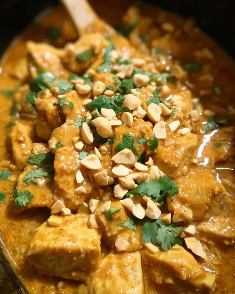 Slow Cooker Thai Peanut Chicken | Low Carb