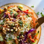 Spring Roll Salad with Spicy Ginger Dressing