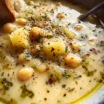 Vegan Garlic Chickpea Soup