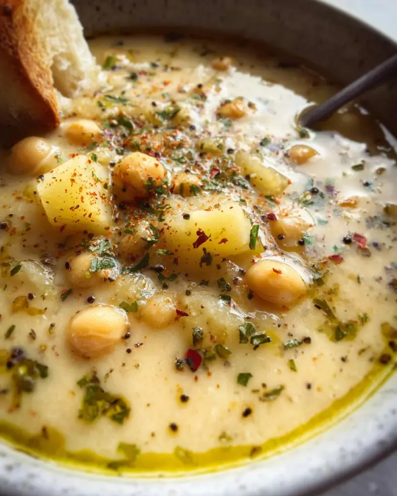 Vegan Garlic Chickpea Soup